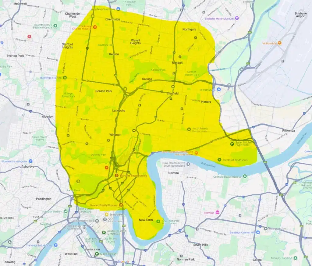 Brisbane Northside suburbs map